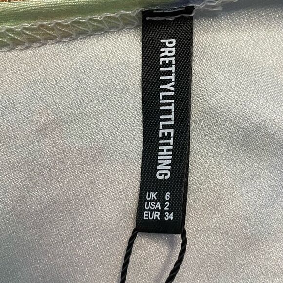 PrettyLittleThings One Shoulder Bikini Top Multi Tie Dye Pull-Over Swimsuit 2 - Picture 8 of 10